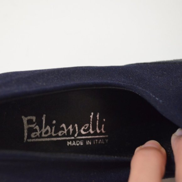 FABIANELLI Italy Leather/Fabric Upper Synthetic Sole Black SlipOn Shoes 7 1/2 M - Picture 2 of 7